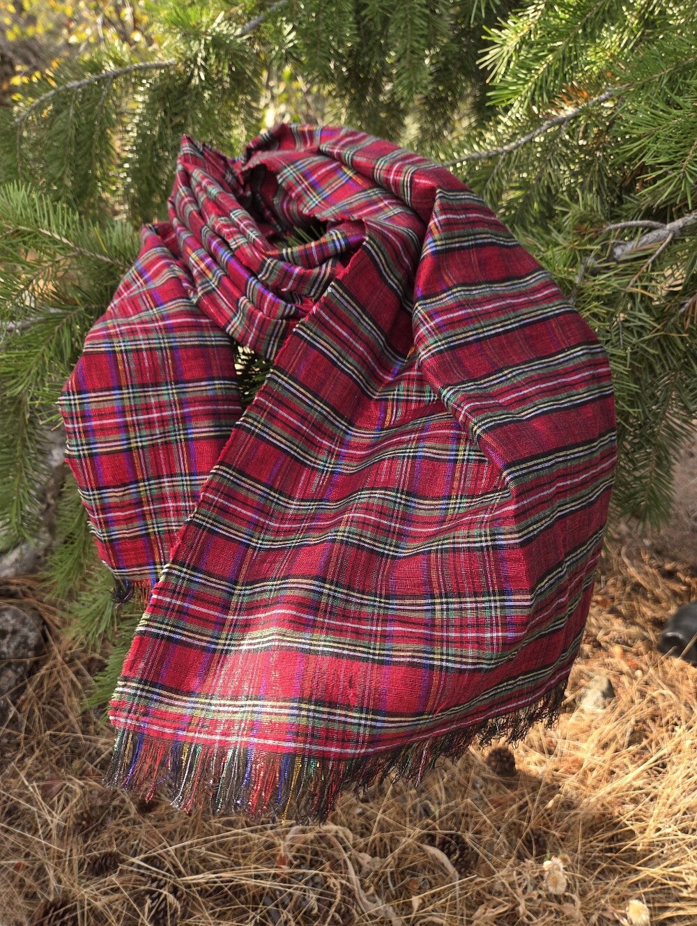 Plaid Red Tartan Scarf - Classic Women’s Accessory